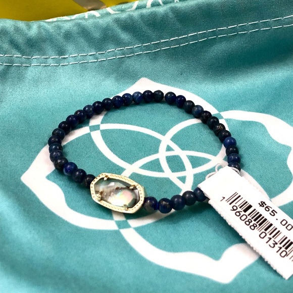 NWT- Kendra Scott Beaded Elaina Gold Stretch Bracelet - Picture 2 of 4